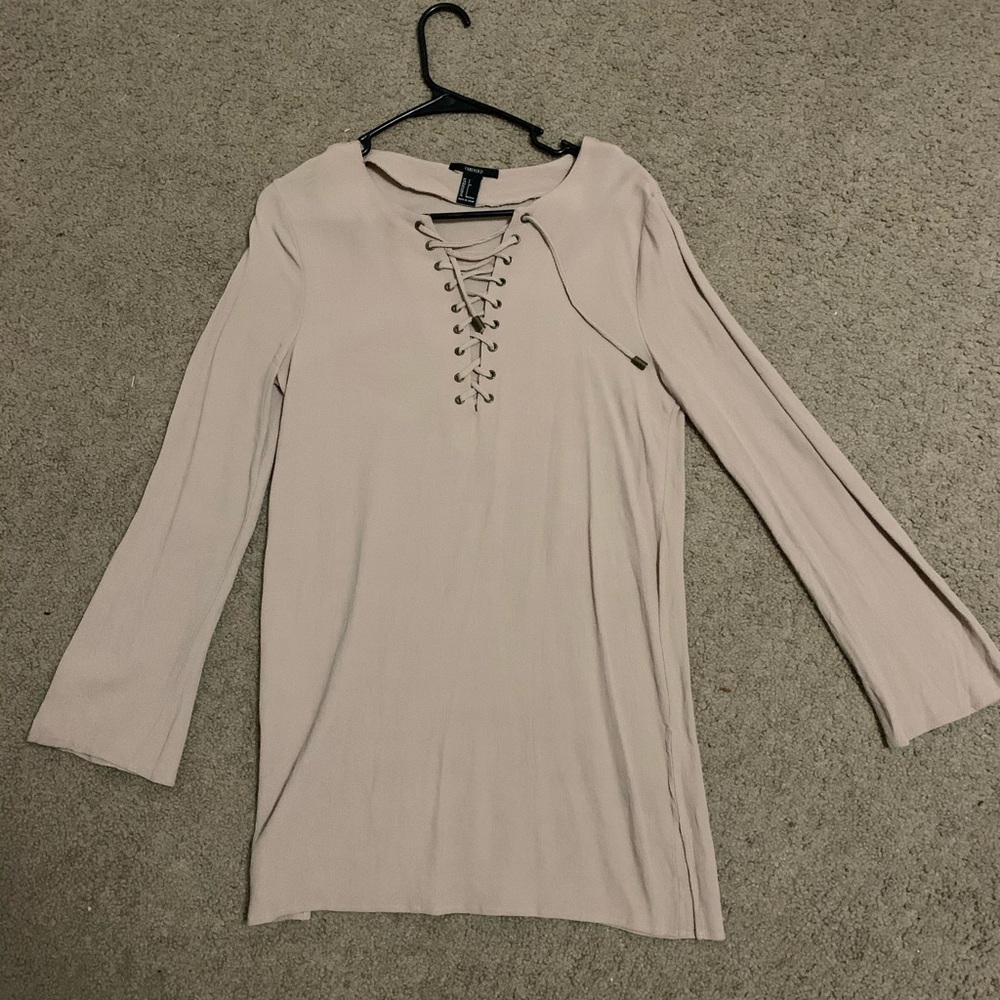 FOREVER 21 - brown long sleeve dress (Size Small)